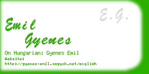emil gyenes business card